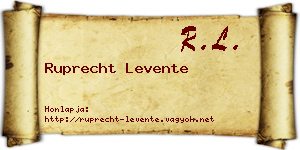 Ruprecht Levente névjegykártya
